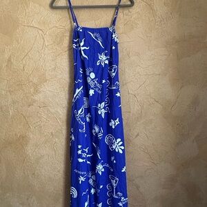 Paper Heart Blue Printed Maxi Dress